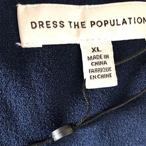 Dress The Population Monroe Gown Side Slit Sleeveless Maxi Midnight Blue NWOT XL - Picture 7 of 8